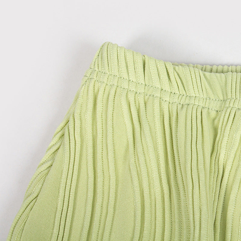 Women summer Solid Strapless Top and Bodycon Long Skirt two-piece set 12