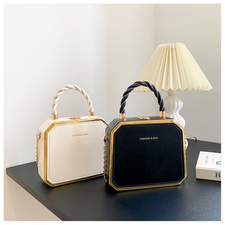 Small Bag Women's Fashion Chain Bag Hard Shell Handbag Shoulder Crossbody Box Bag 17