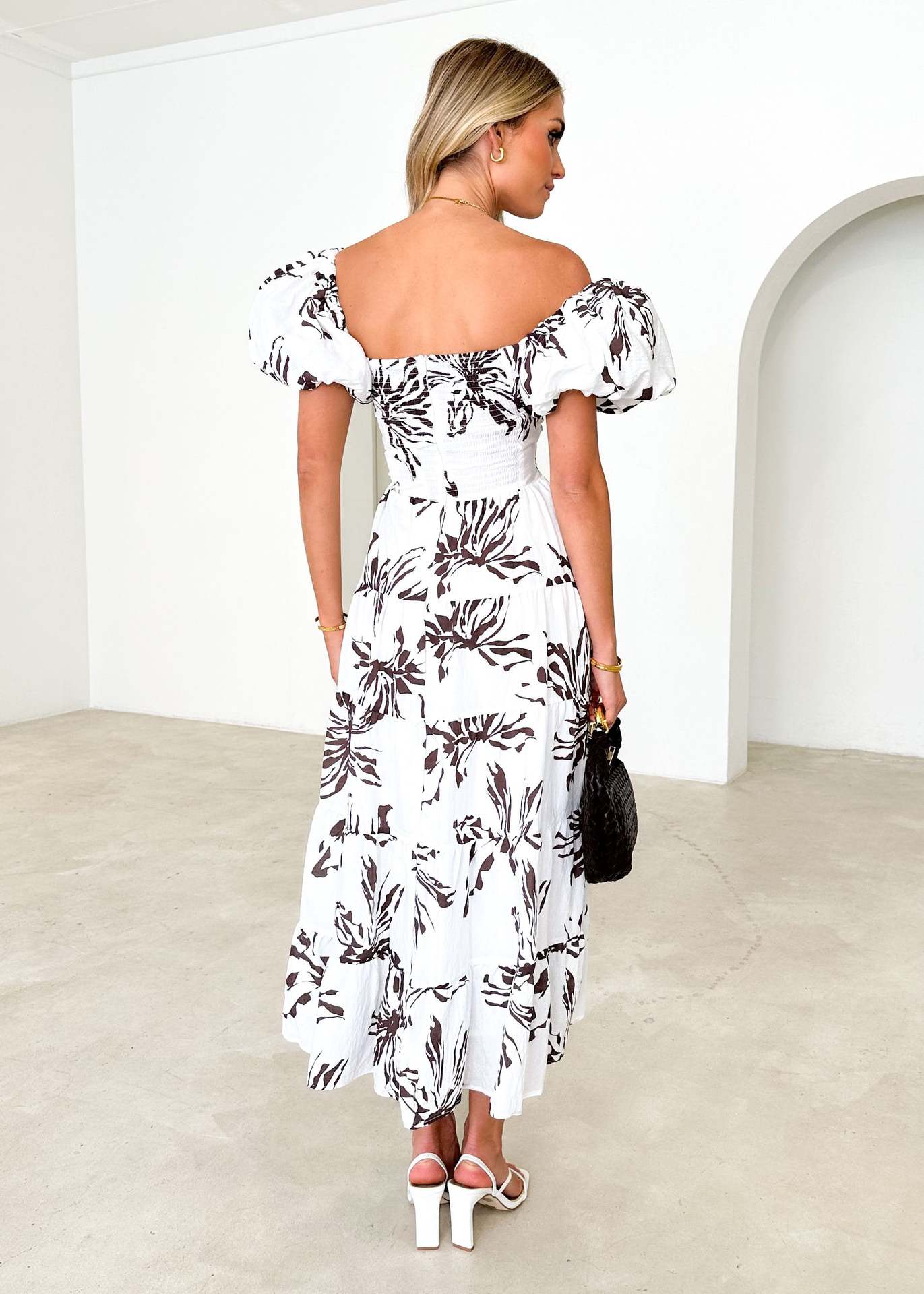 Women Printed Puff Sleeve Dress 36