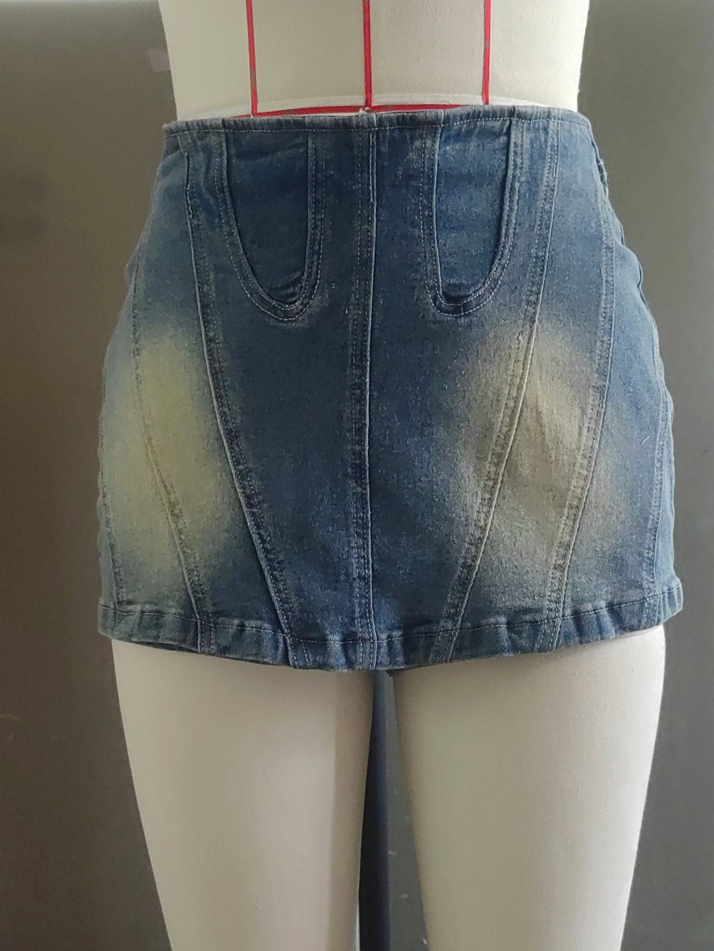 Women Summer Sexy Zipper Washed Skirt 8