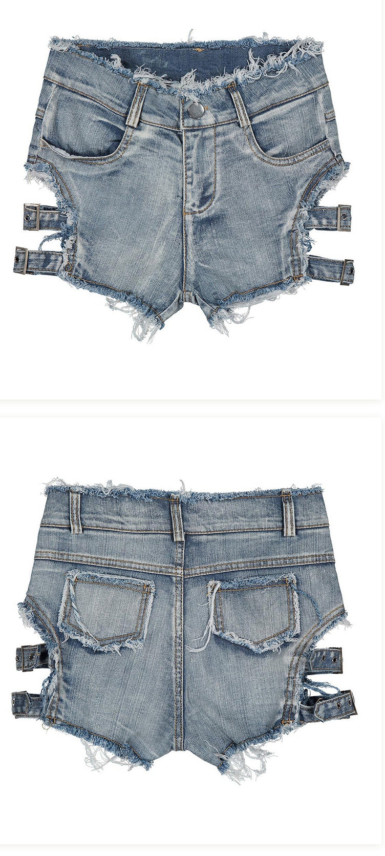 Women summer Letter Ripped Denim shorts 8