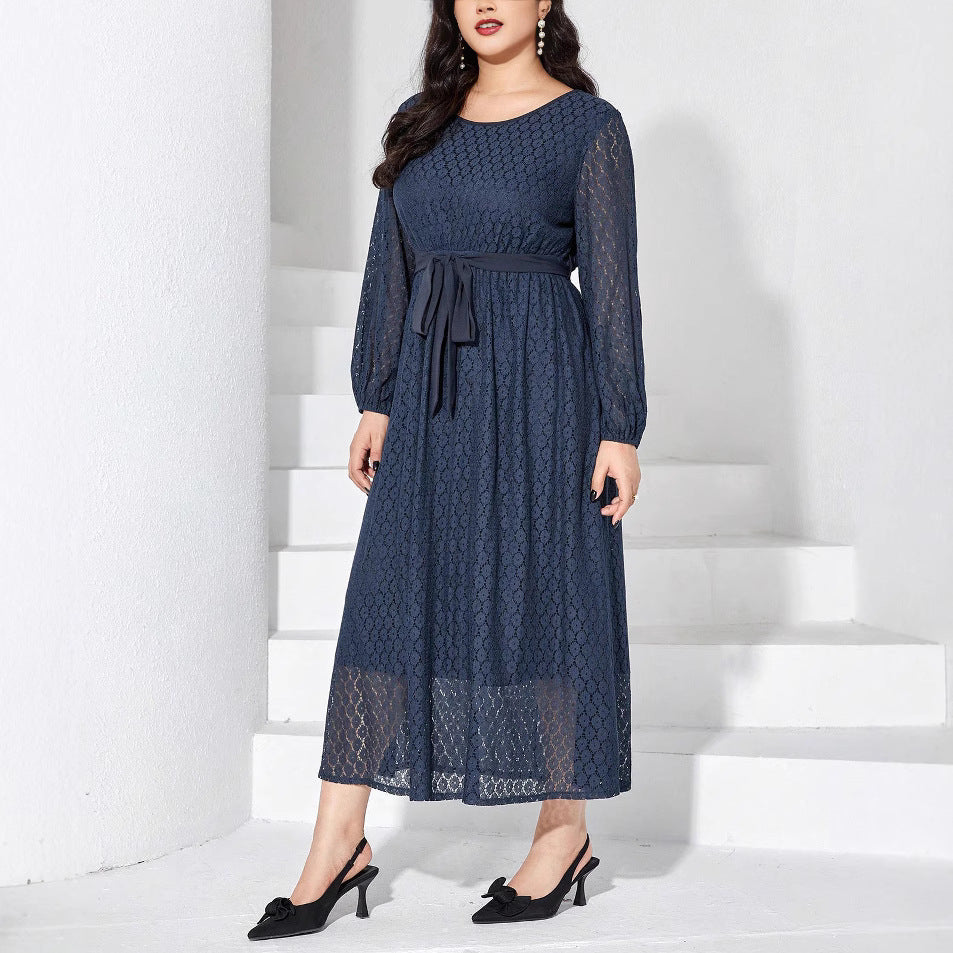 Women Spring Solid lace dress 5