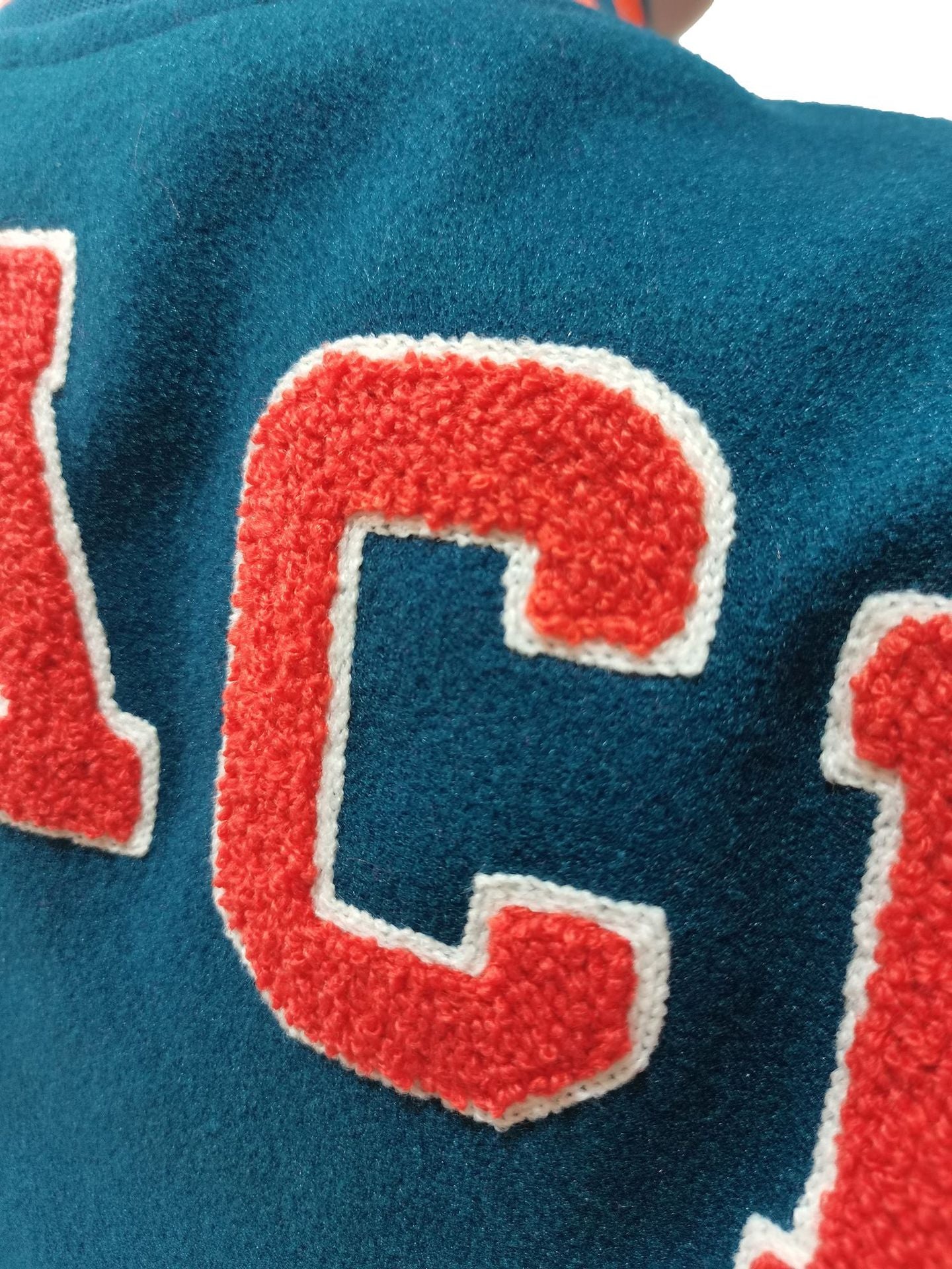 Women Fashion Velvet Print Embroidered Baseball Jacket 26