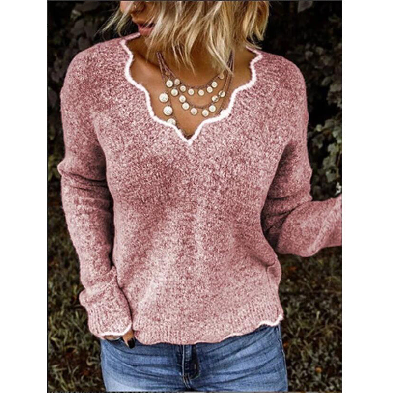 Women v-neck knitting sweater 12