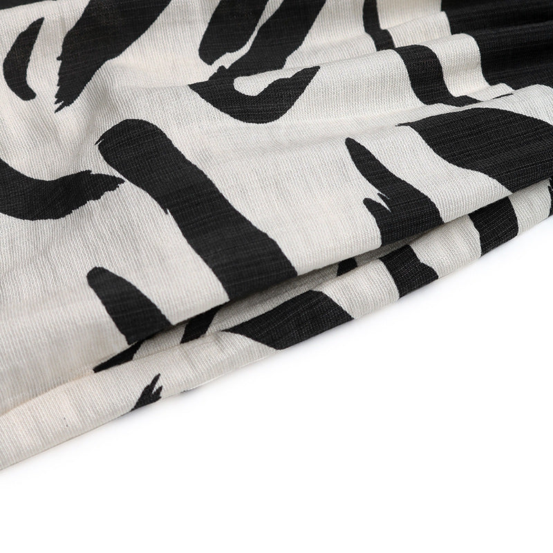 Women Elegant V-Neck Sleeveless Zebra Print Dress 13