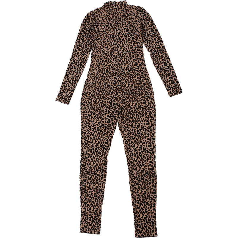 Summer Street Style Leopard Print High Waist Tight Fitting Slim Fit Jumpsuit 11