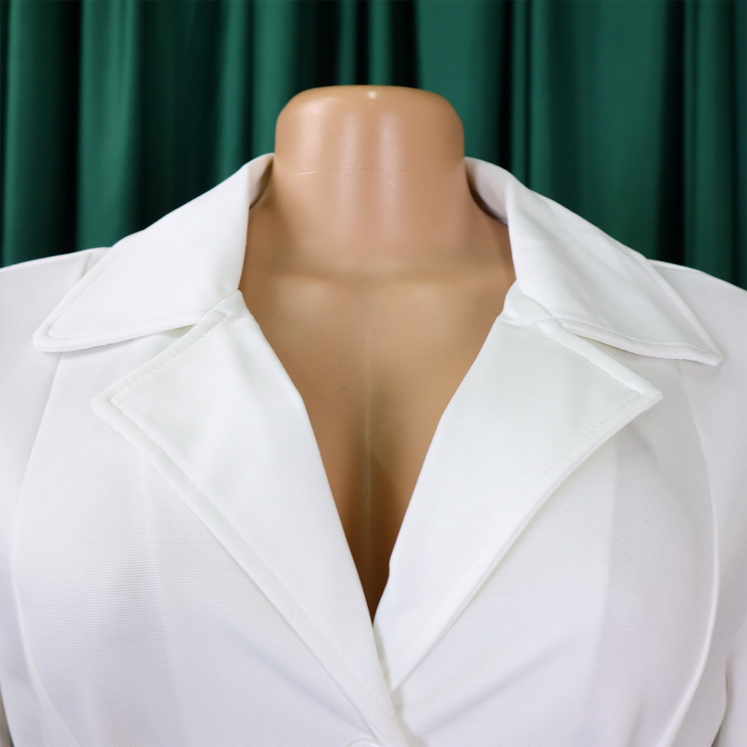 Plus Size Women Summer Short Sleeve Turndown Collar Lace-Up Solid African Dress 23