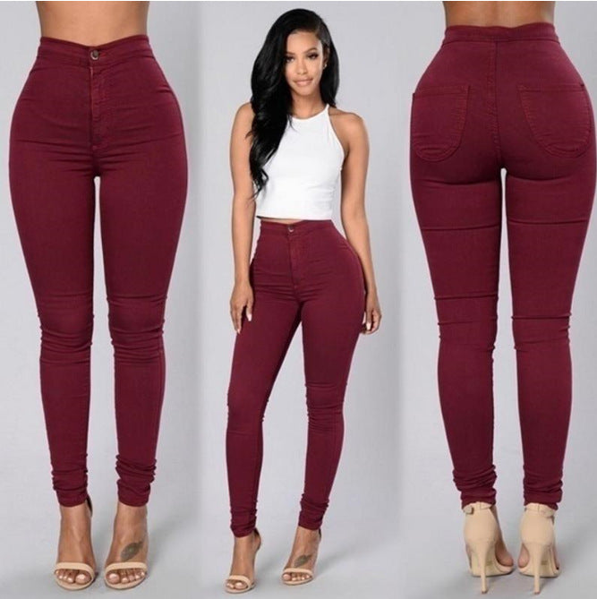 Women Summer Stretch Candy Casual Jeans 4