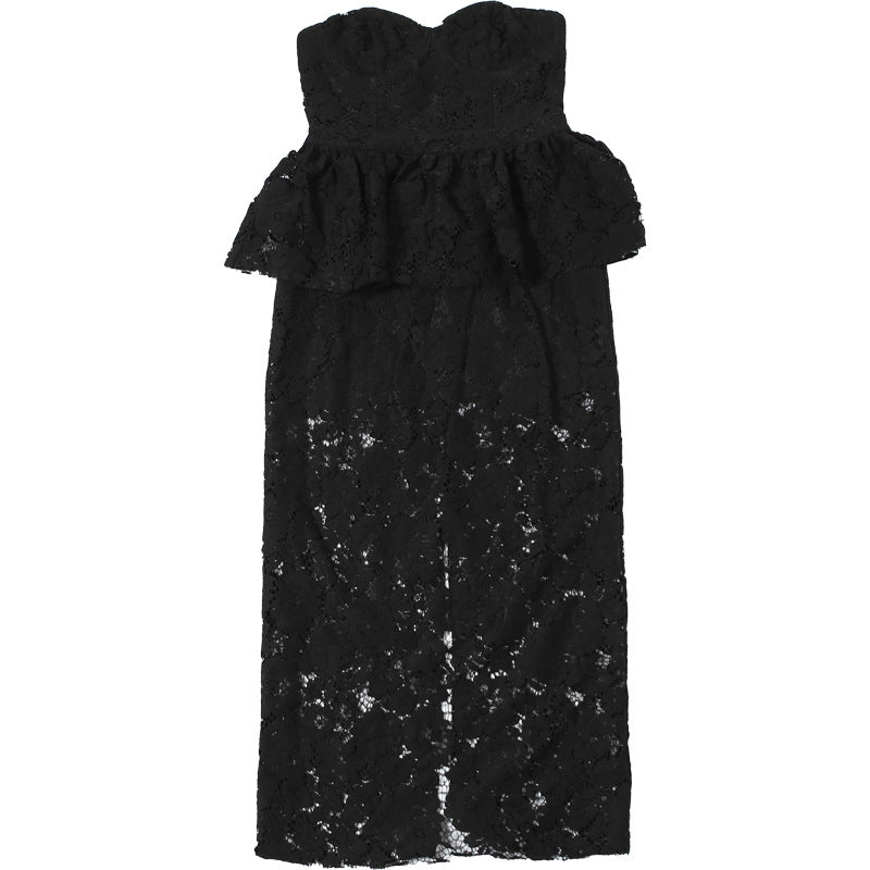 Autumn And Winter Women's Fashion Low Back Strapless High Waist Slim Bodycon Dress 6