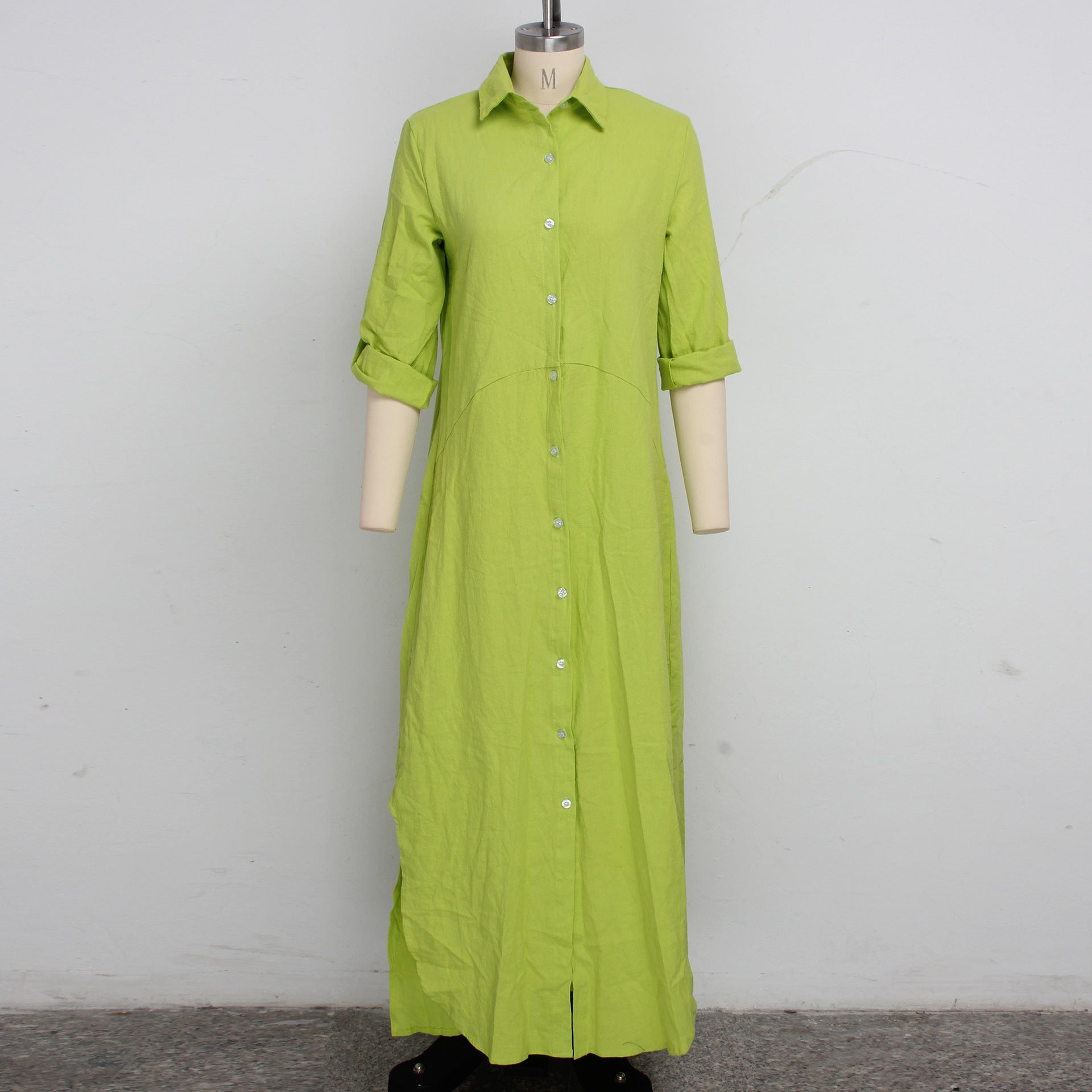 Sexy Fashion Solid Color Women's Shirt Dress 19