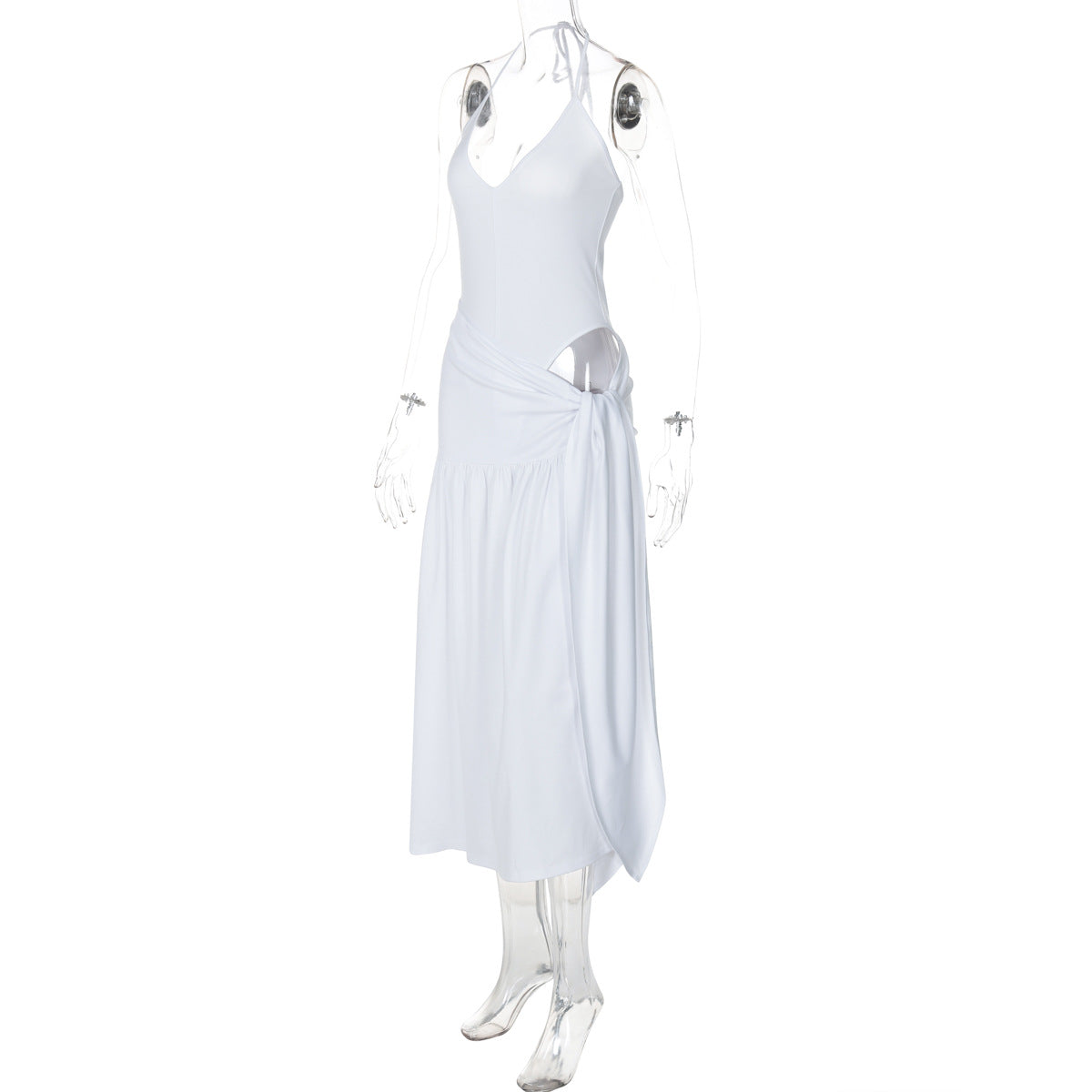 Women's autumn fashion sexy Low Back bodysuit slim lace-up skirt set 19