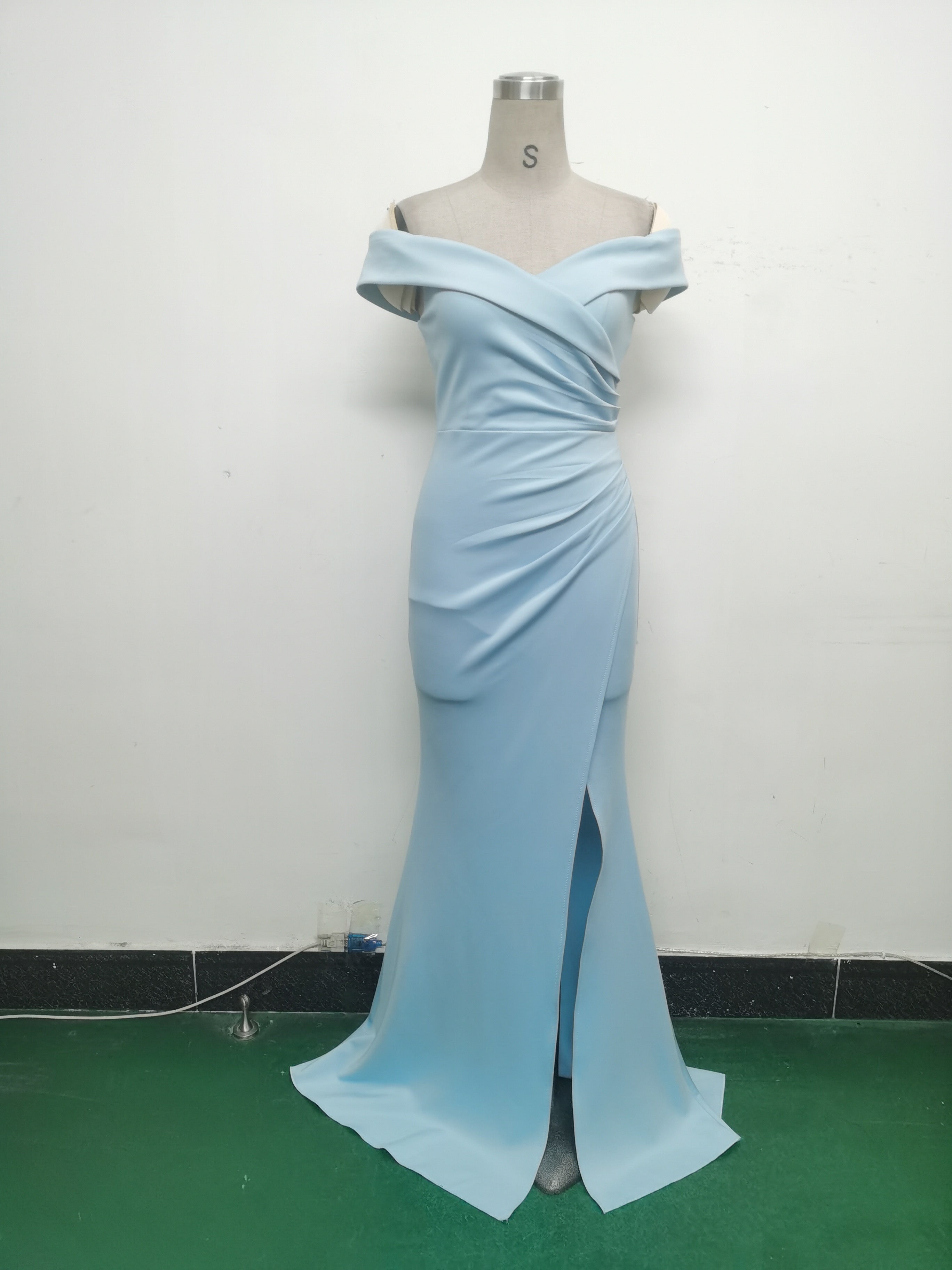 Women Off Shoulder split fishtail evening dress 25