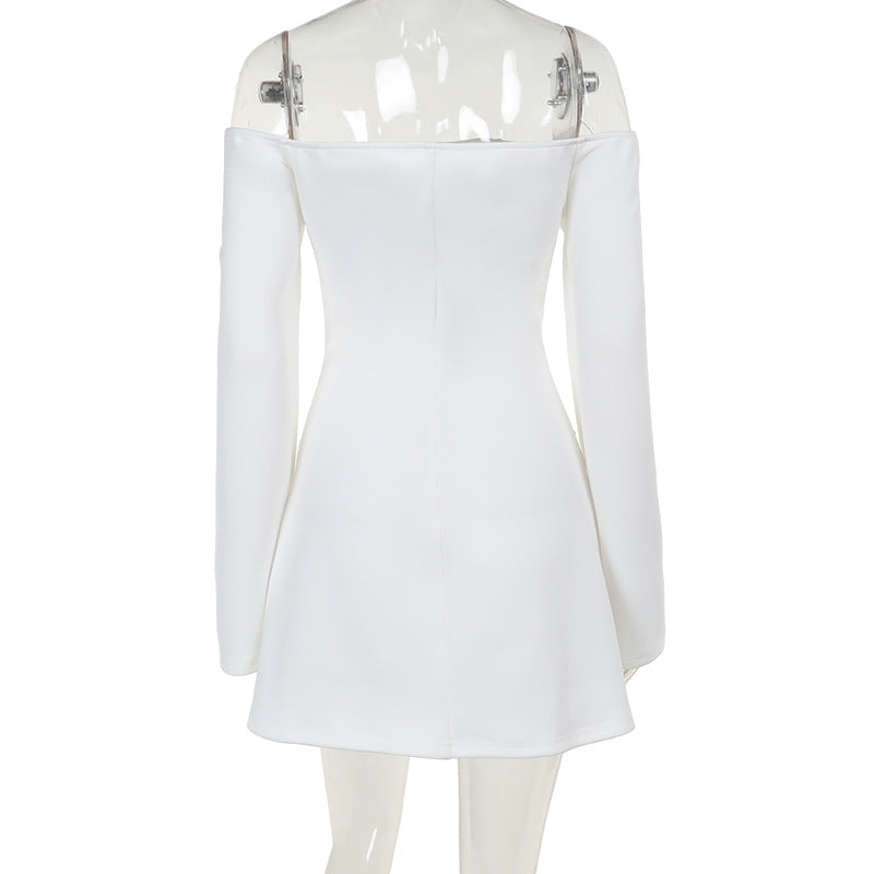 Summer Fashion Chic Slim Fit Off Shoulder Long Sleeve Bodycon Dress 7