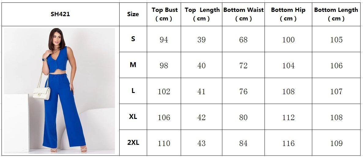 Women Summer Casual Sleeveless Top and Pant Two-piece Set 10
