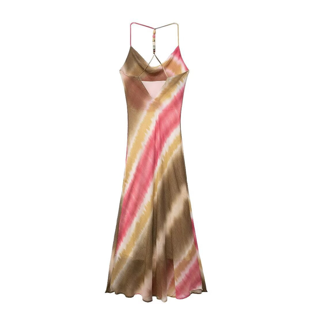 Women's Summer Tie-Dye Strap Long Dress 3