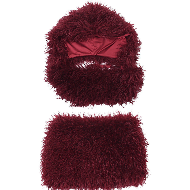 Women Fall Backless Hooded Top and Skirt Two-Piece Set 20