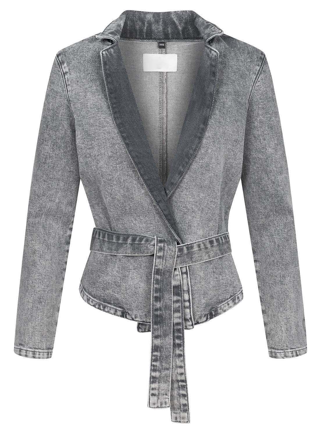 Women's Street Fashion Casual Slim Denim Blazer Pants Set 7