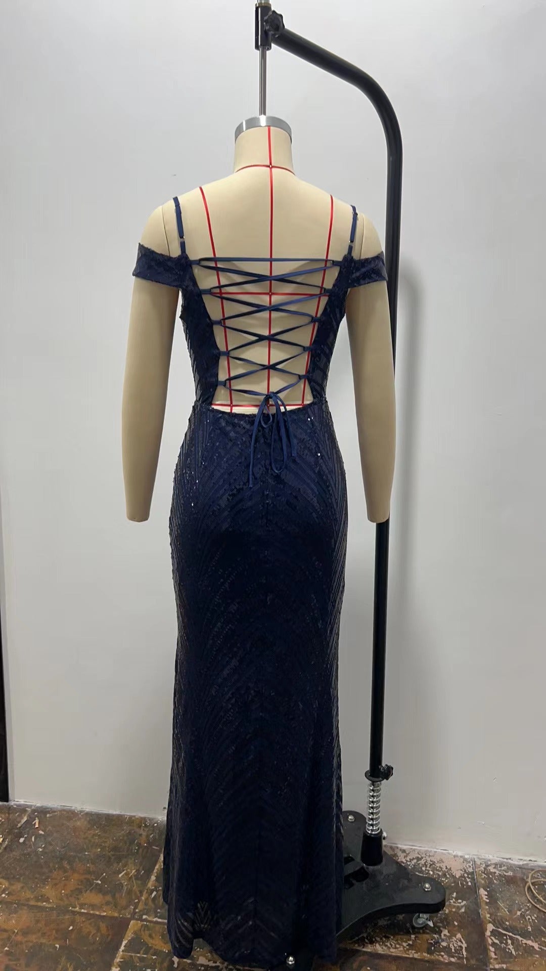 Sequined Fishtail Long Evening Dress 11