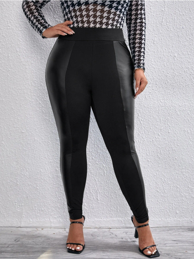 Plus Size Women's High Waist Tight Fitting Slim Fit Pants 3
