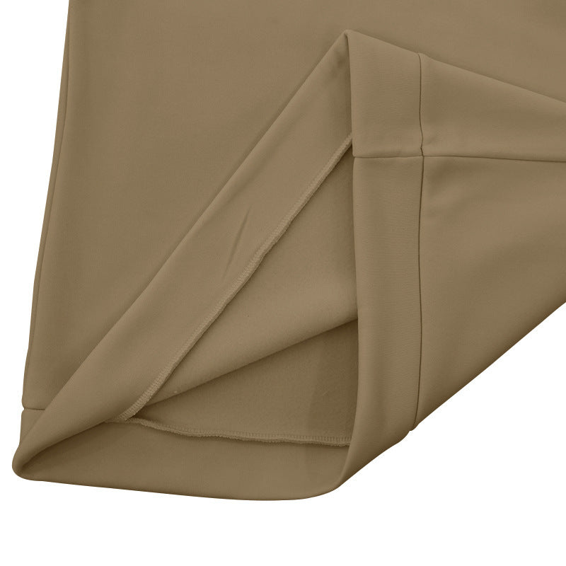 Spring And Winter Men's Casual Solid Color Long-Sleeved Zip Stand Collar T-Shirt Tops For Men 49