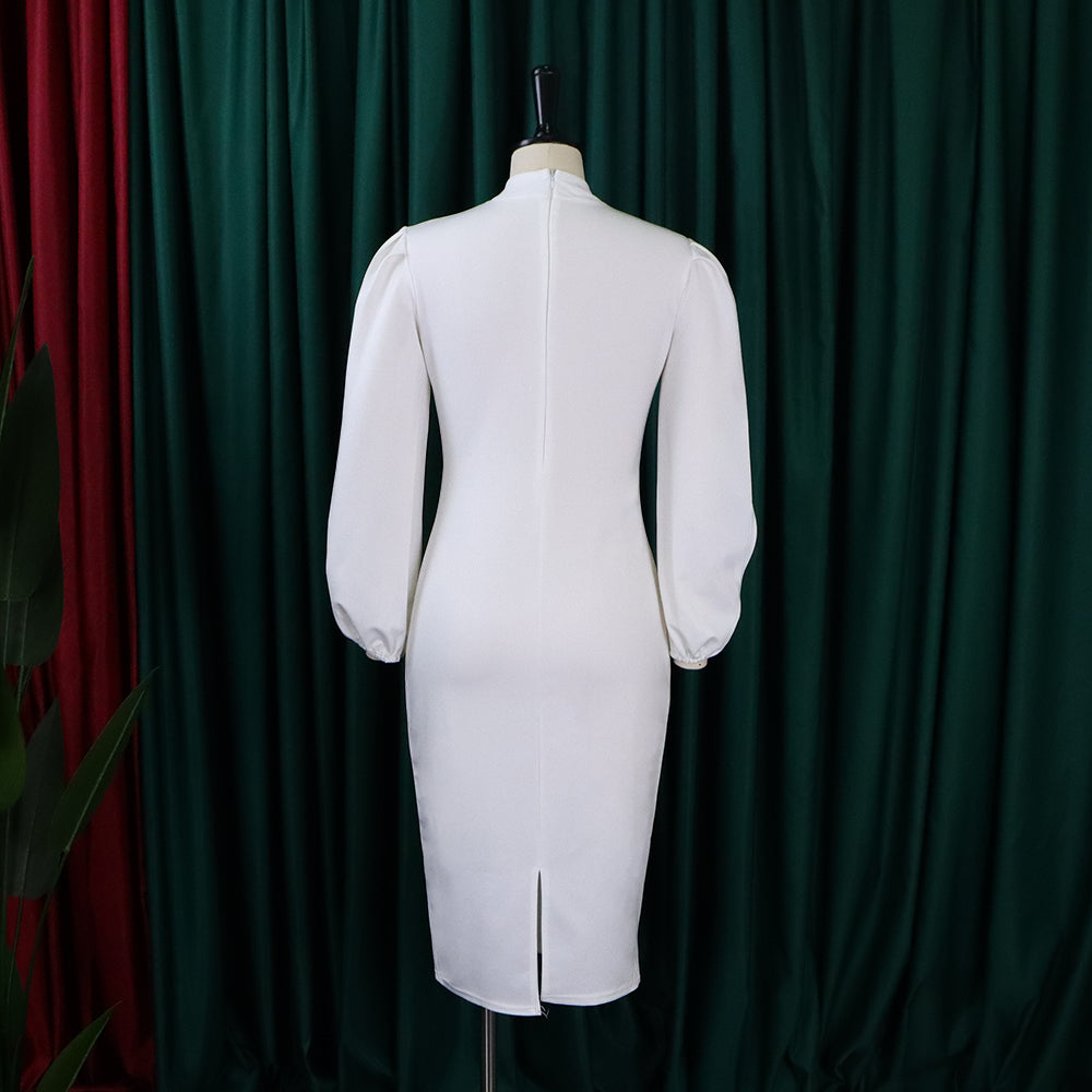 Plus Size Women Solid Color cut out sleeve bodycon Dress 12