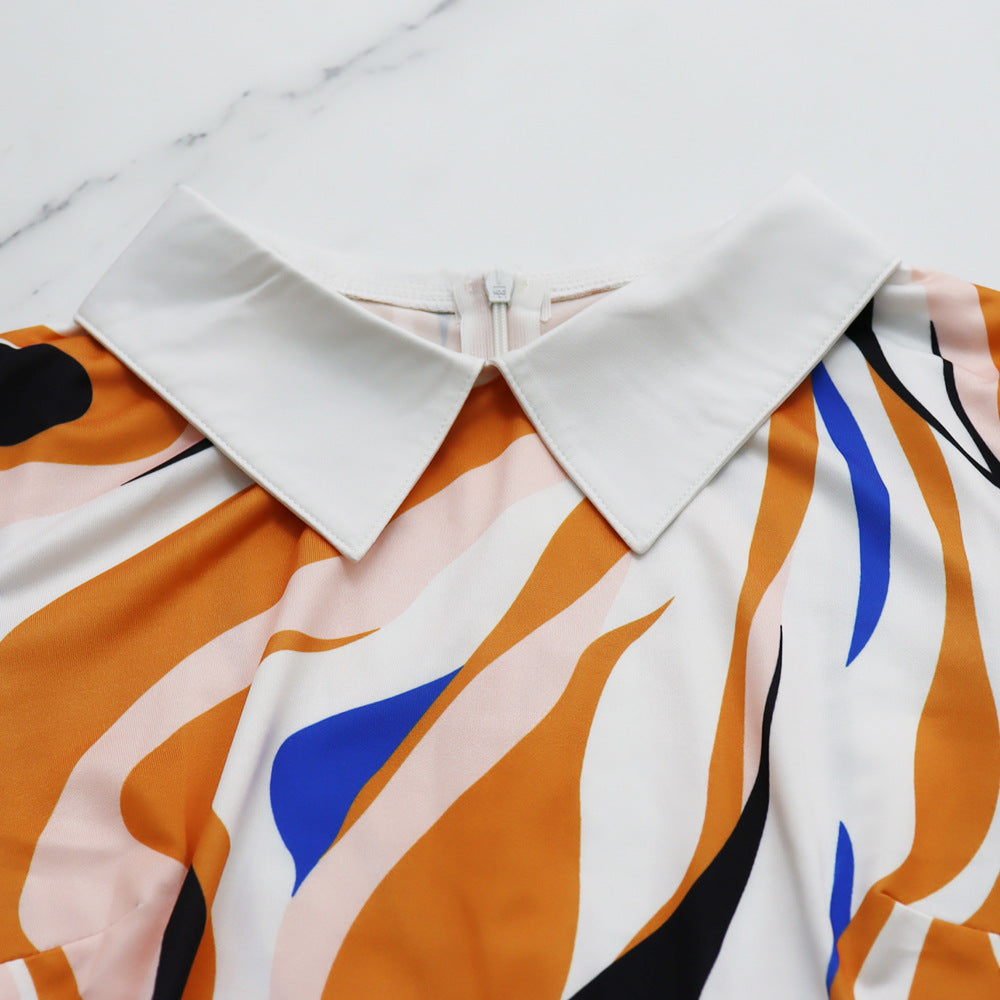 Women printed polo dress 14