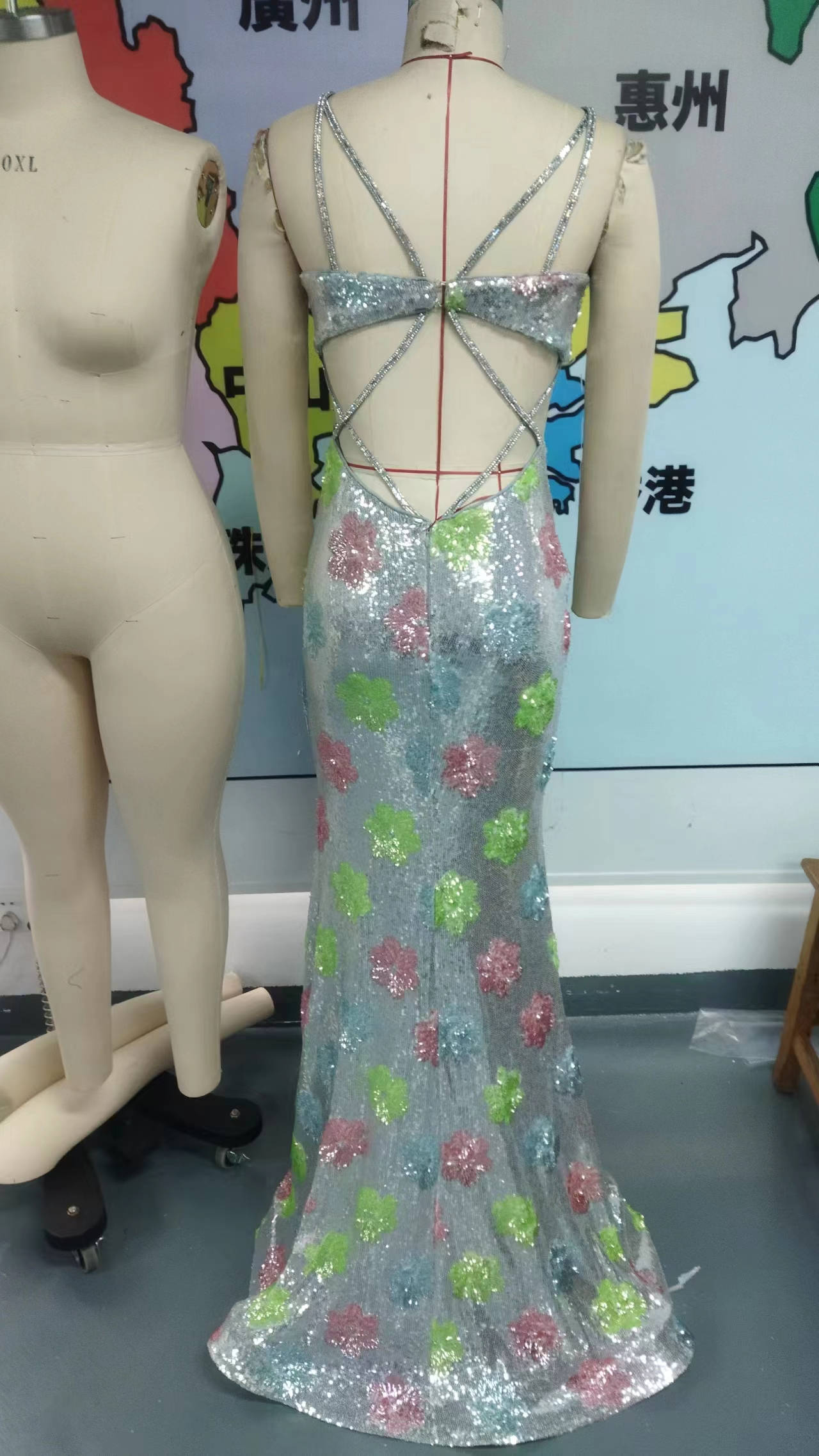 Women Sleeveless Suspender Sexy Sequin Formal Party Maxi Evening Dress 9