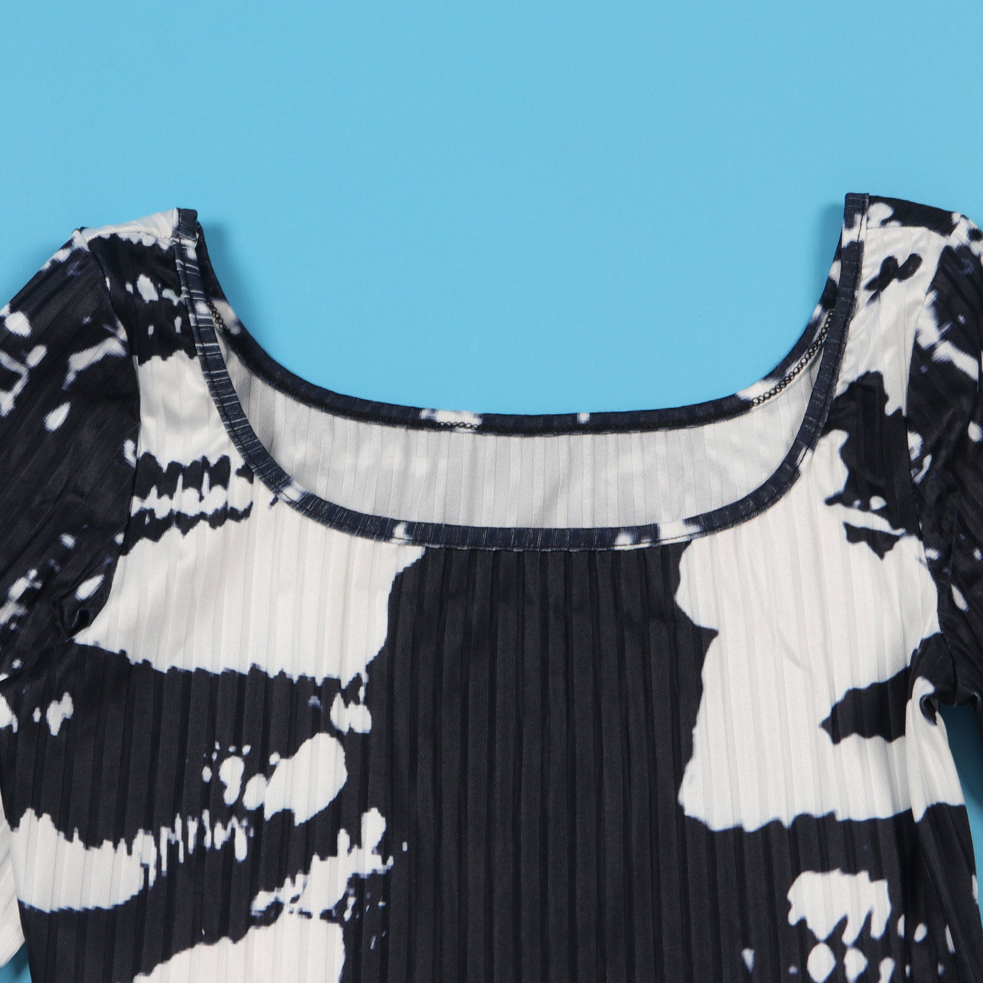 Sexy Printed Slim Fit Stretch Ribbed Two-Piece Pants Set 15