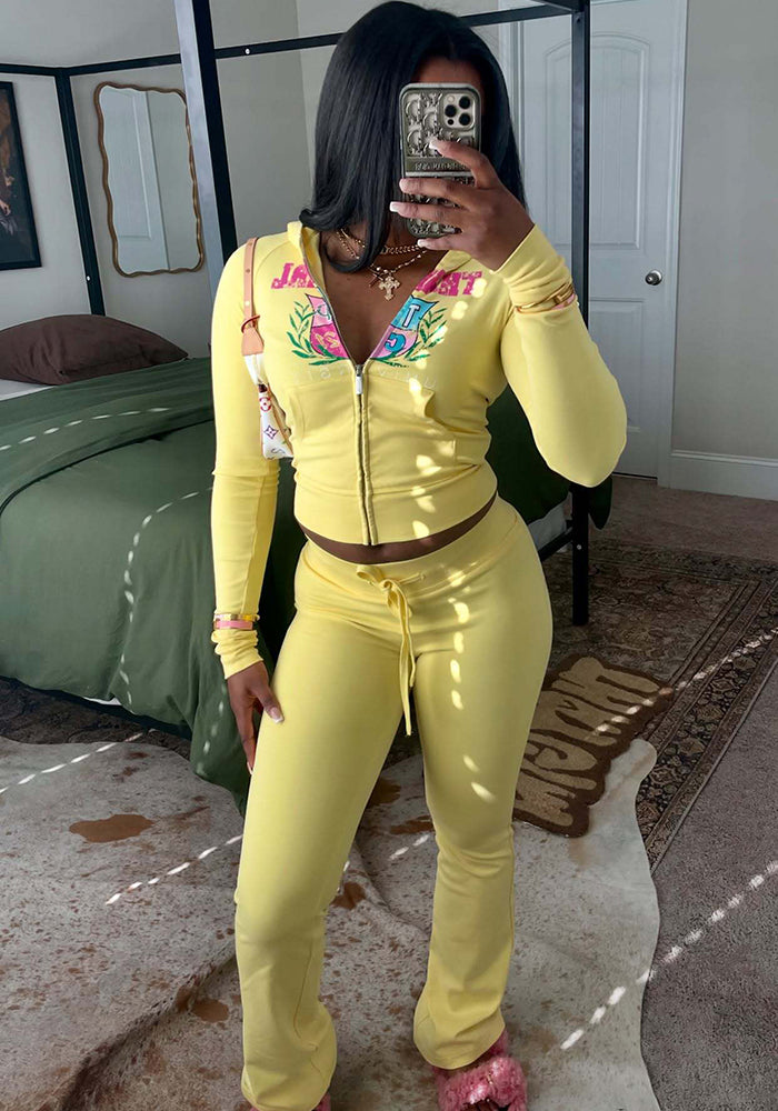 Sexy Elastic Waist Tie Hoodie Pants Casual Sporty Set Women Three-Piece Outfit