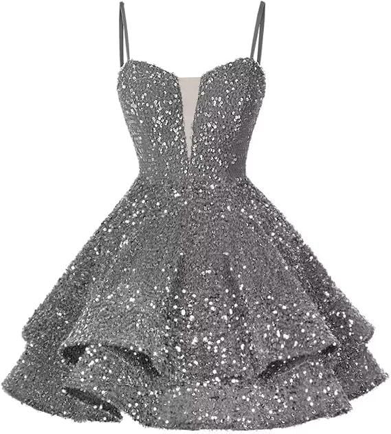 Women Sequined Strapless Sexy Prom Dress 7