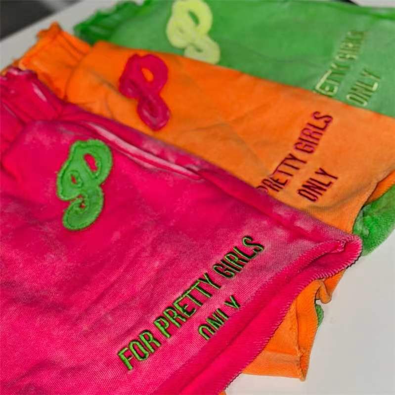 Women Letter Embroidery Long Sleeve Top and Shorts Two-Piece Set 10