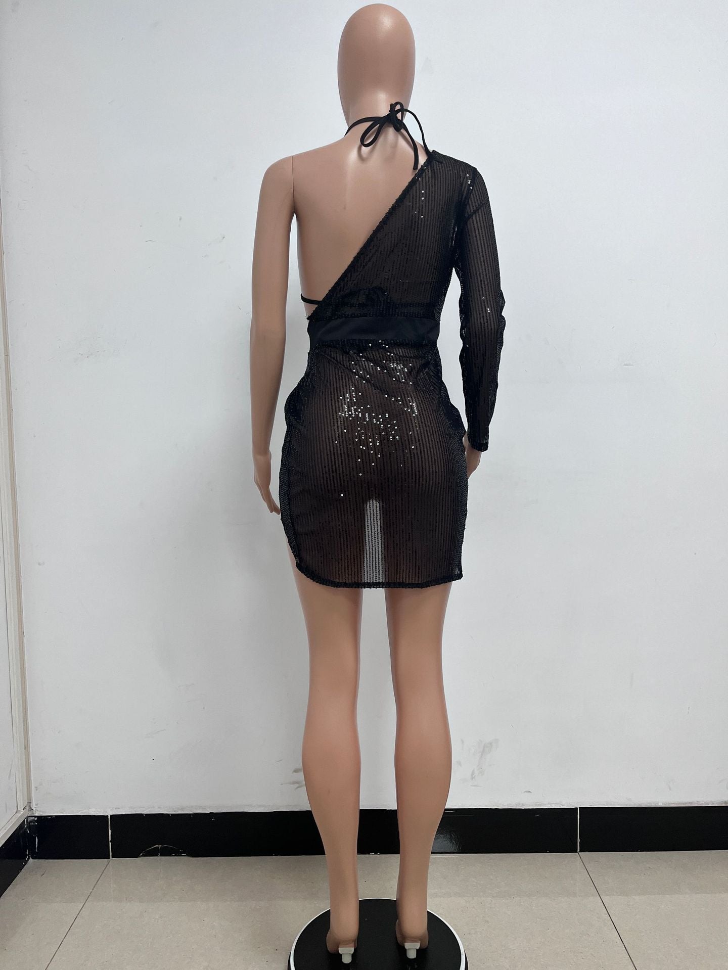 Skirt Summer Women's Sequin Bra Long Sleeve Low Back Dress Nightclub Two Piece Set 14