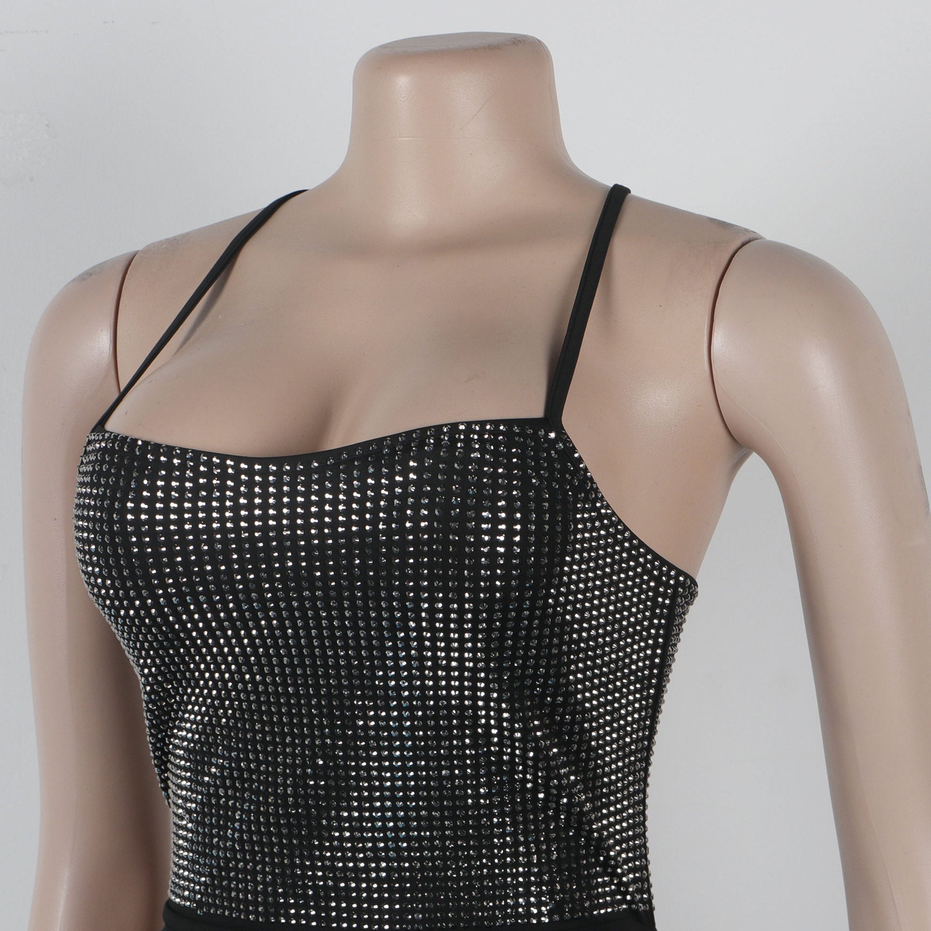 Women Beaded Lace-Up hollow pleated fishtail skirt dress 6