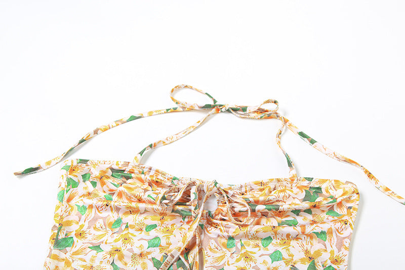 Spring Summer Women's Sexy Crop Halter Neck Top & Slim Mini Skirt Set 12