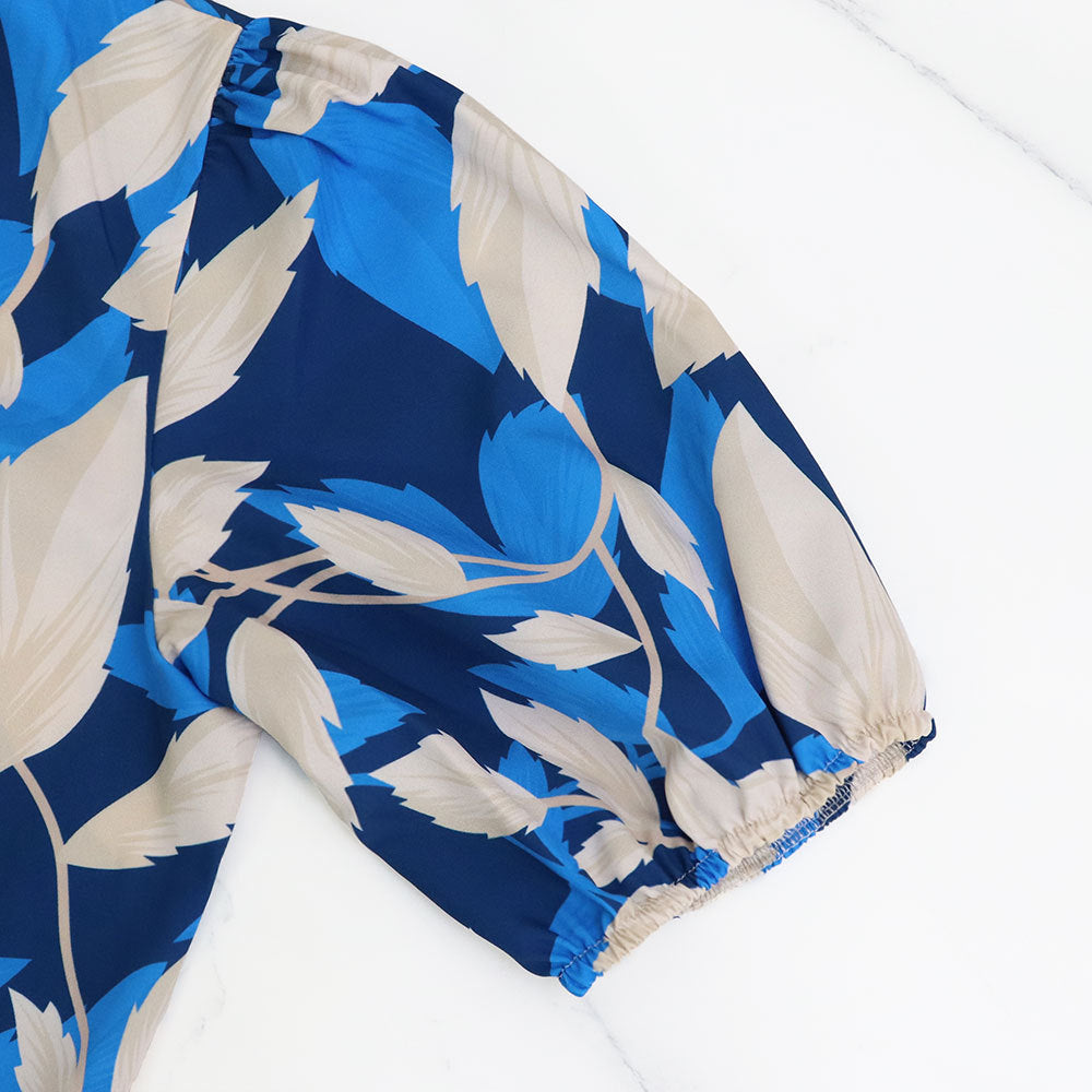 Puff Sleeve Spring Summer Casual Women's High Waist Long Dress 7