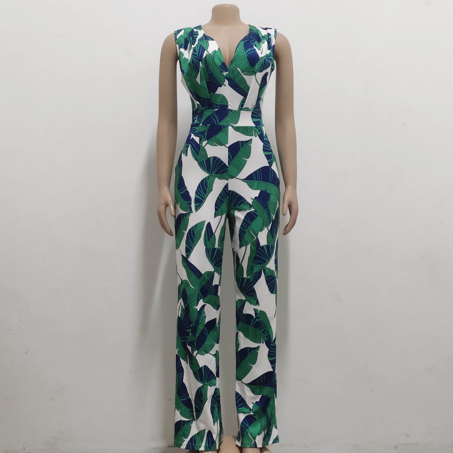 Sexy Fashion Digital Print V-Neck Women's Jumpsuit 11
