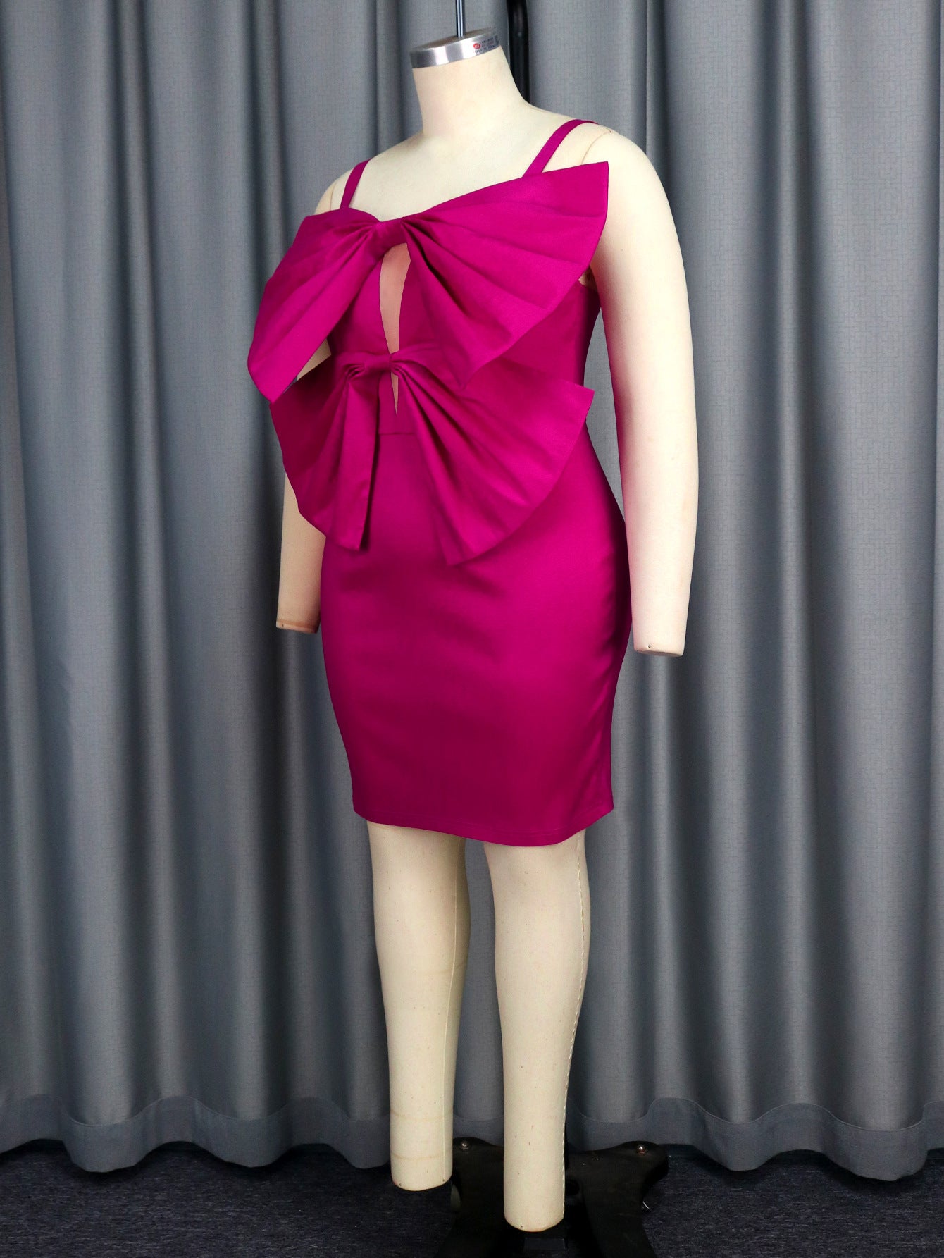 Sexy Style Bowknot High Waist Formal Party Dinner Strap Evening Dress 5