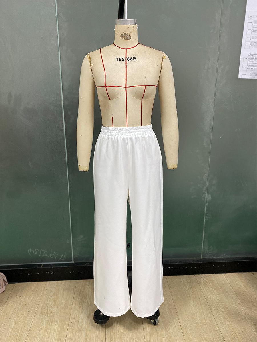 Women autumn elegant solid vest and trousers two-piece set 14