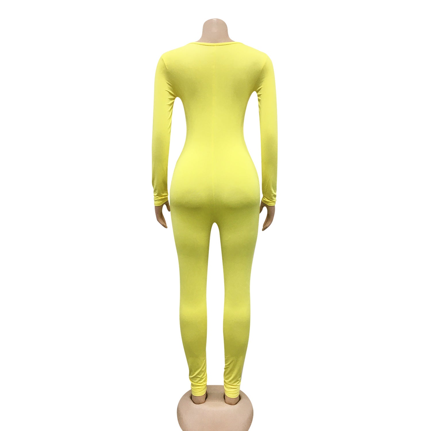 Women Sexy V-neck Chain Cross Lace Up Jumpsuit 12