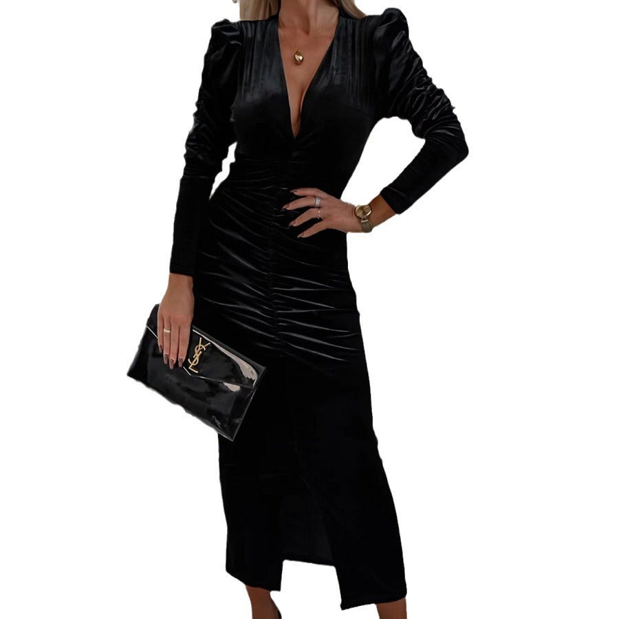 Women party velvet Casual dress 7