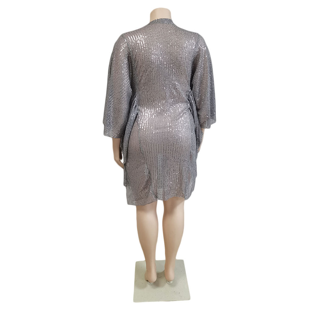 Plus Size Women V-neck dress 6