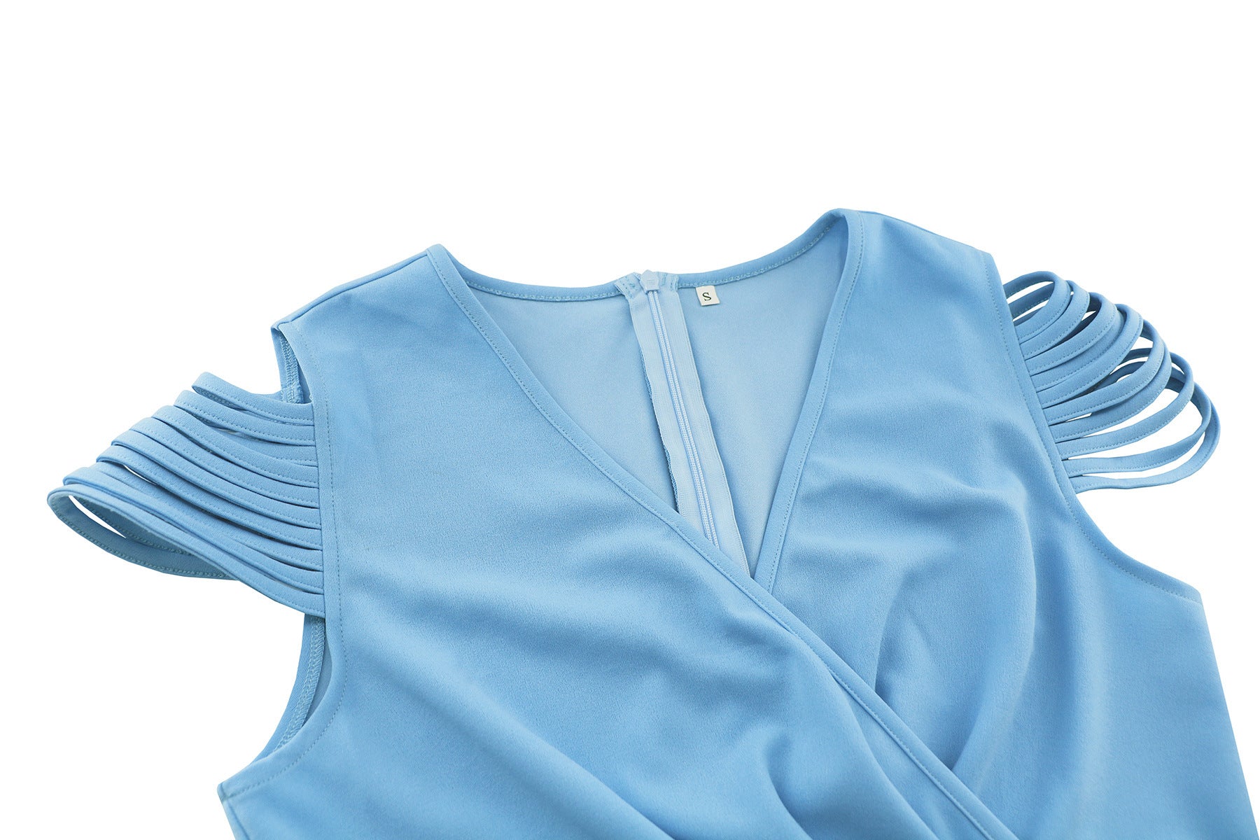 Summer Sexy And Elegant Chic V-Neck Pleated Slim Waist V-Neck Short-Sleeved Dress 24