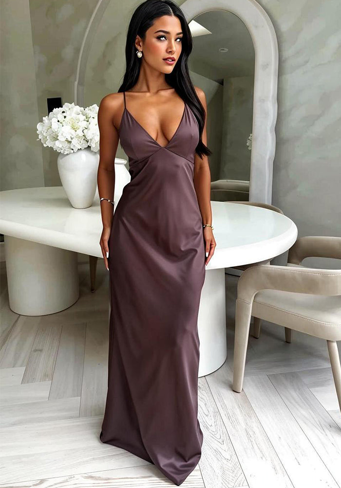 Summer women's v-neck tie sleeveless Chic Slim Waist fashion dress