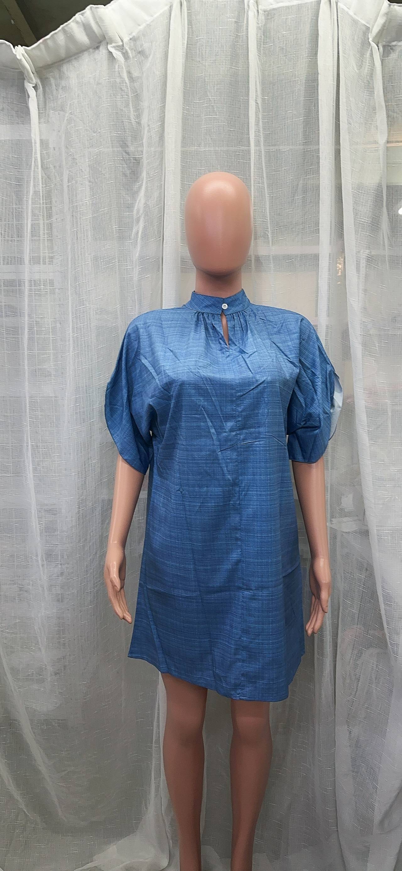 Women Round Neck Oversized Bat Sleeves Round Neck Dress 29