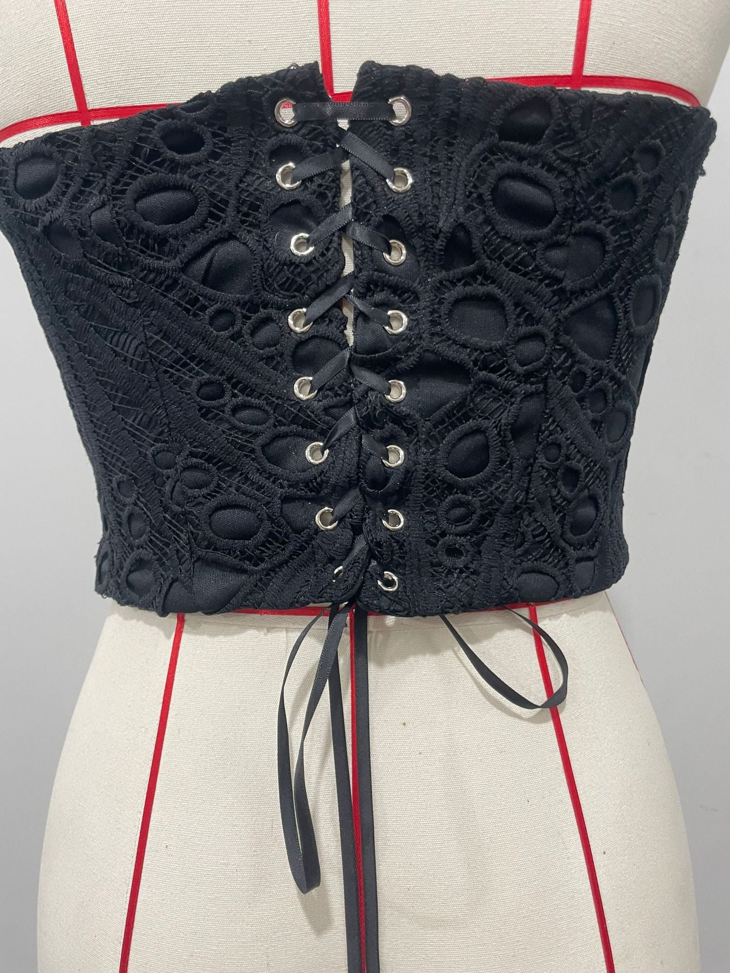 Women Lace Strapless Top and Pant Two-piece Set 12