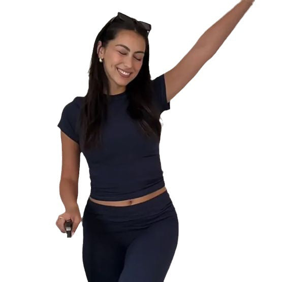 Women solid top and pant two pieces 11