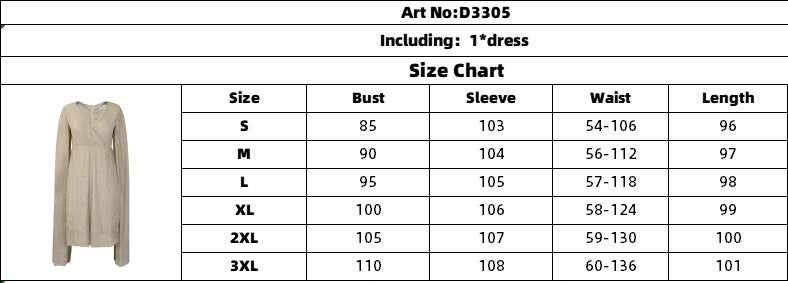 Women's Winter Fashion Chic Elegant V-Neck Long Sleeve Africa Evening Dress 8