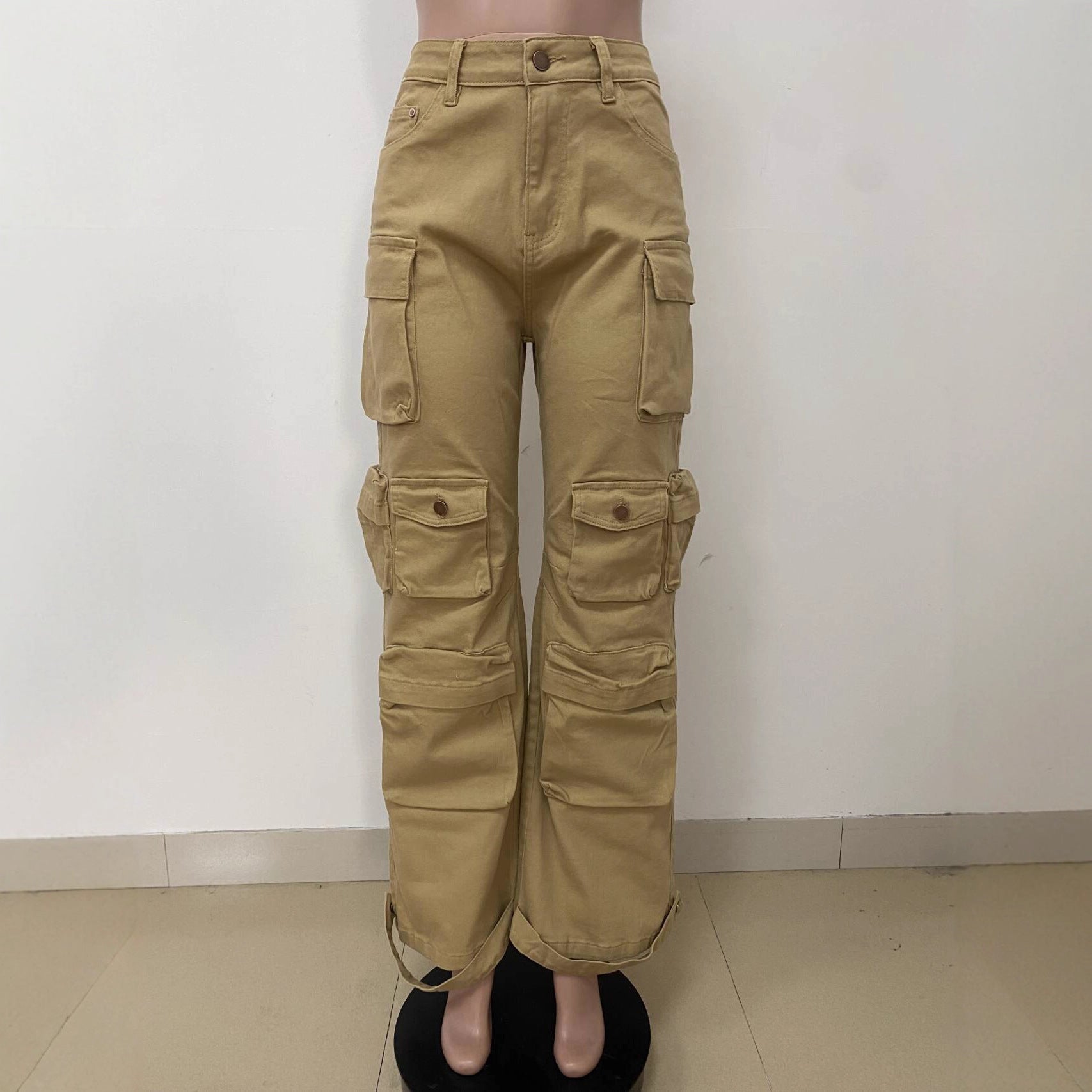 Women Cargo Pocket Denim Pants 5