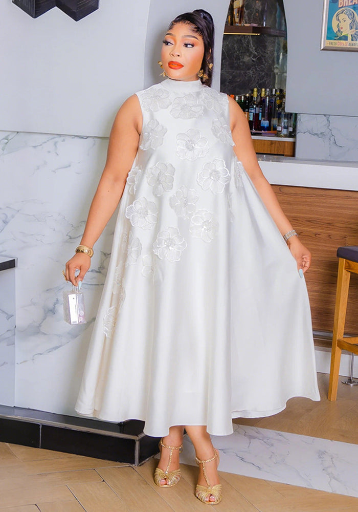 Women Round Neck Sleeveless Maxi Dress