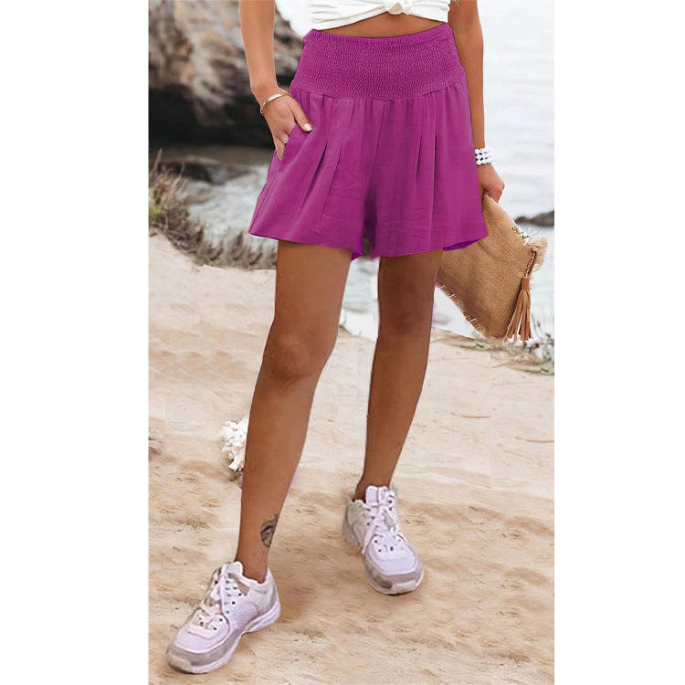 Women's Solid Color High Waist Casual Shorts 8